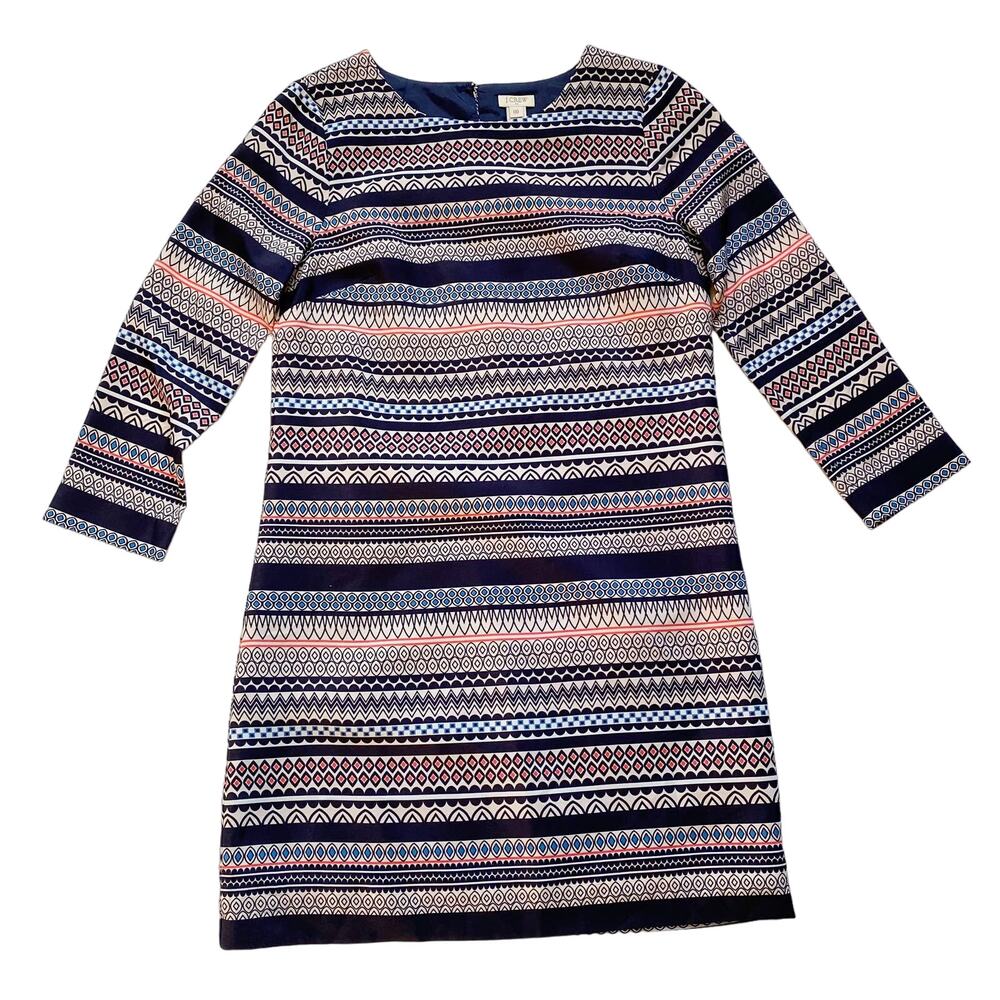 J. Crew Factory Dress Geometric Straight Line Gallery Dress Size 00